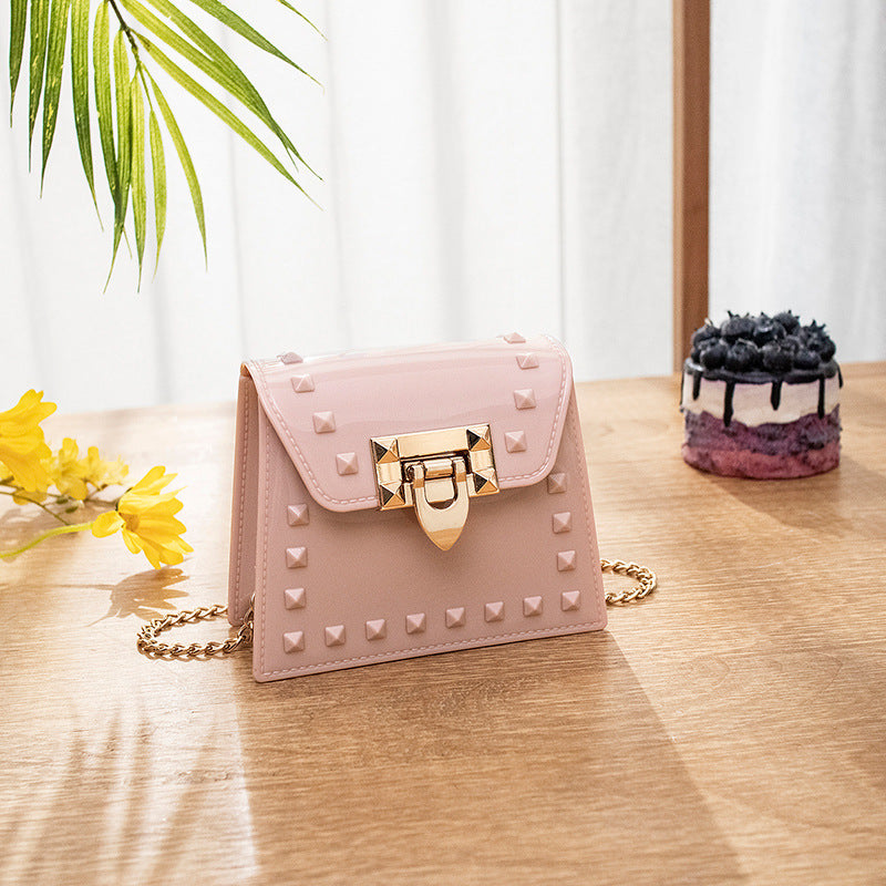 Women Fashion Rivet Chain Messenger Mini Bag