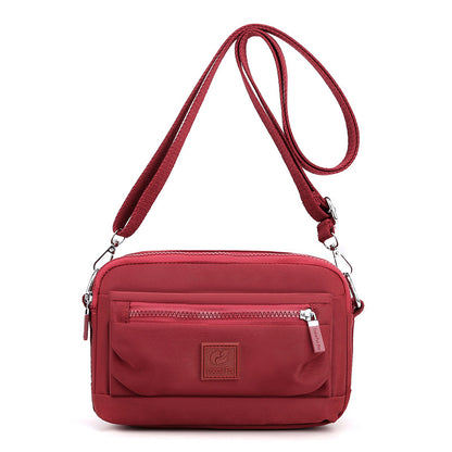 Sacs à bandoulière en nylon imperméables pour femmes, décontractés, couleur unie, fermeture éclair 