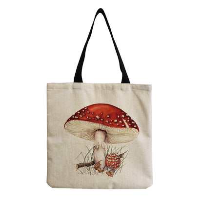 Women'S Creative Large Capacity Portable Mushroom Print Shopping Bag