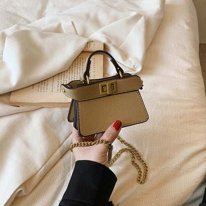 Women Fashion Buckle Square Chain Mini Crossbody Bag
