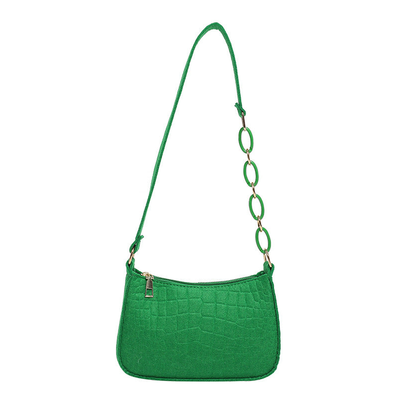 Sac à bandoulière simple et tendance de couleur unie 