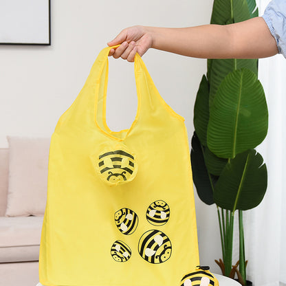 Sac de courses pliable et écologique, sac de rangement réutilisable avec dessin animé 