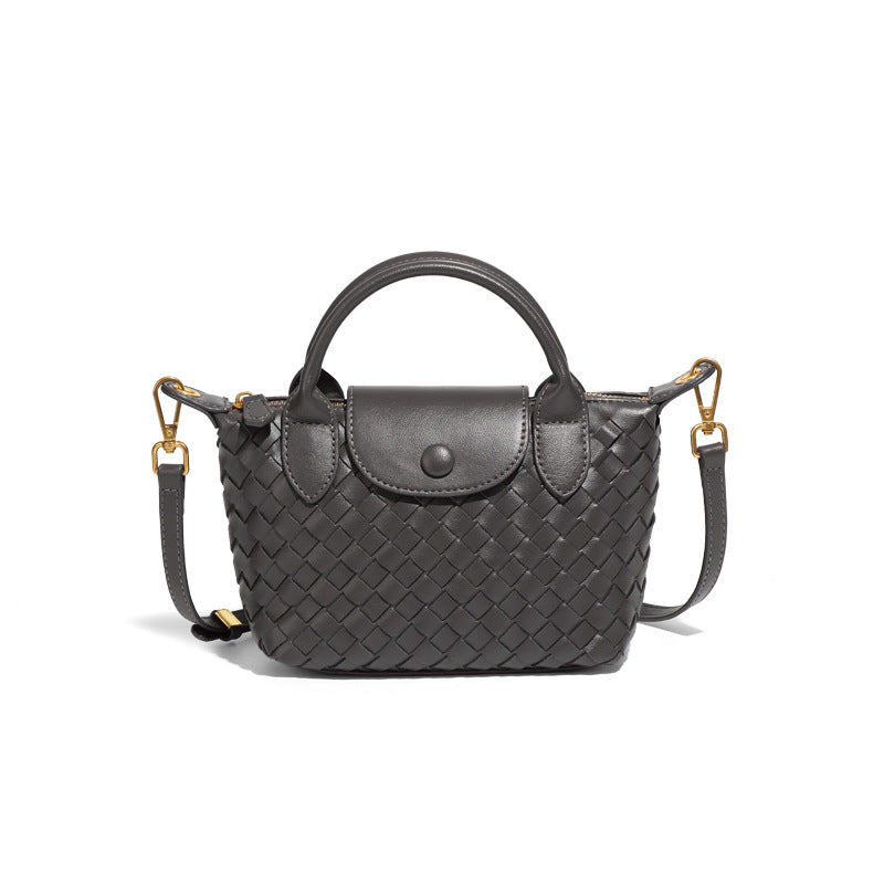 Fashion Solid Color Zipper Shoulder Bag