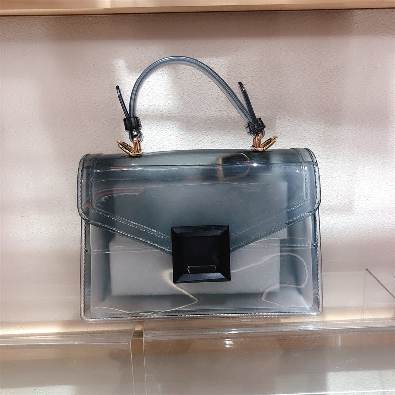 Jelly Bag Transparent PVC Women Gradient Color Small Square Bag