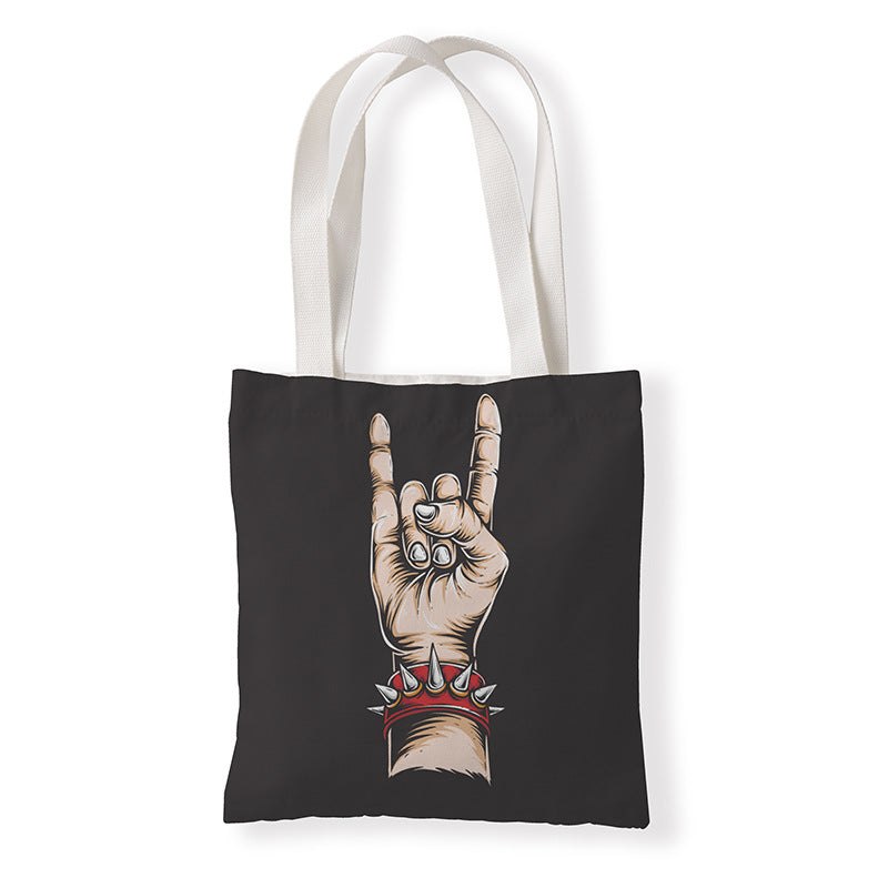 Women Fashion Horror Graphic Printed Canvas Tote Bag