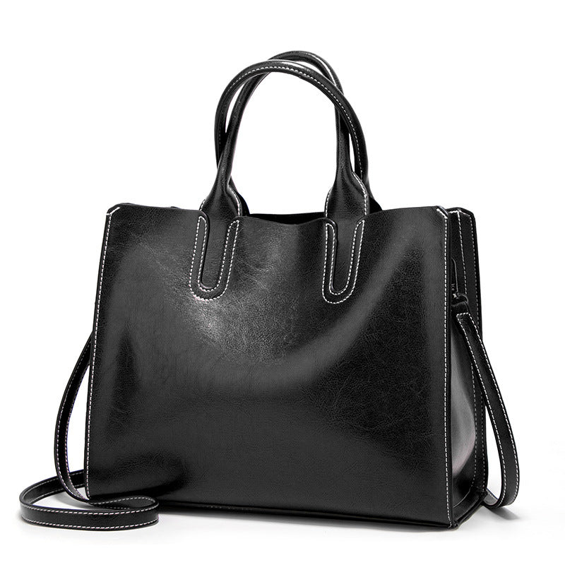 Women'S Simple Solid Color Large Capacity Handbag