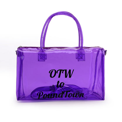 Fashion Transparent Candy Color Large Capacity Portable Travelling Plastic Bag