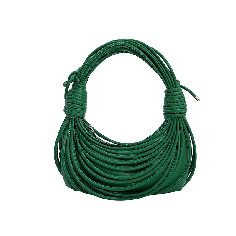 Women Fashion Creative Multicolor Line Woven Knot Handbag