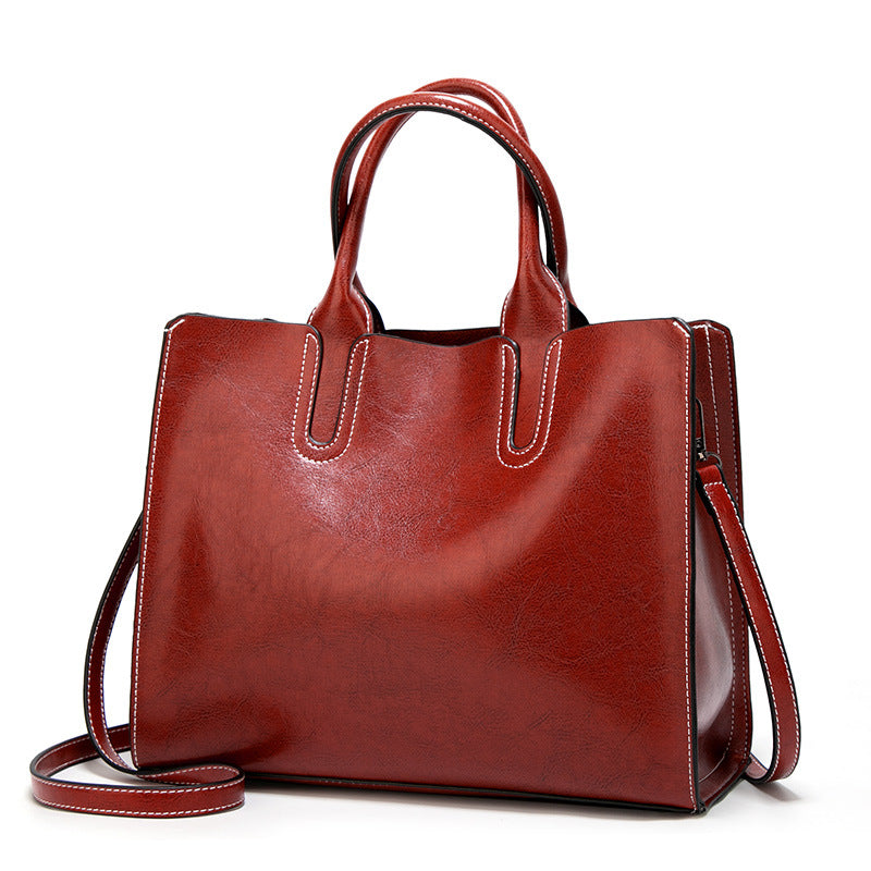 Women'S Simple Solid Color Large Capacity Handbag