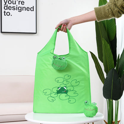 Sac de courses pliable et écologique, sac de rangement réutilisable avec dessin animé 