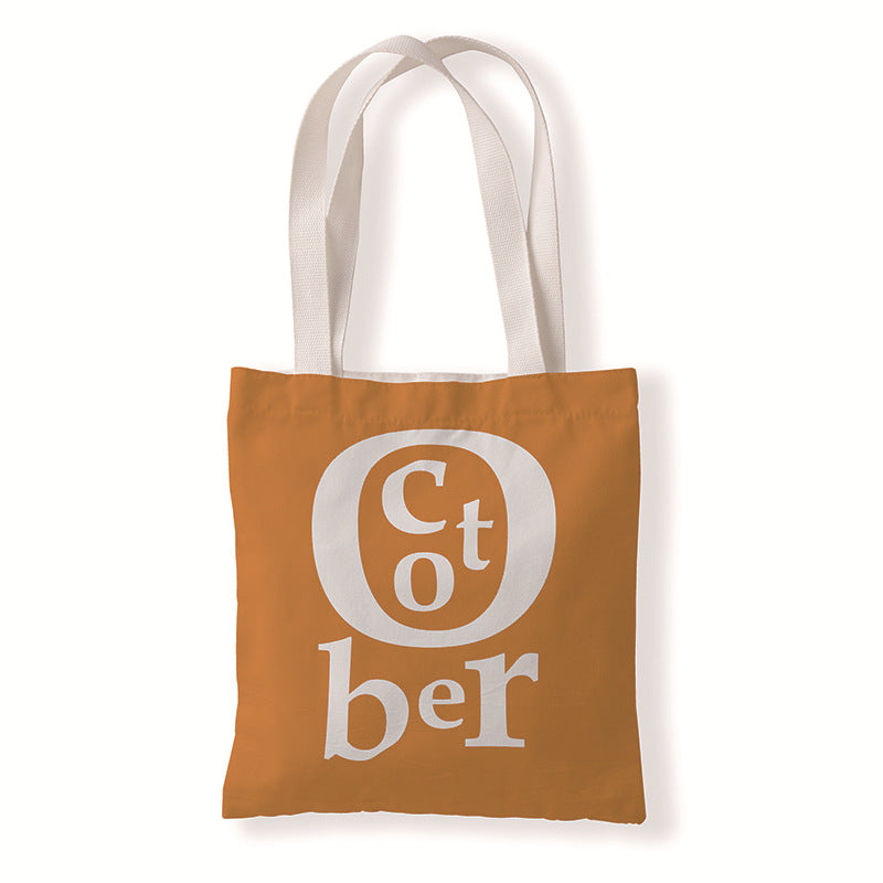Women Fashion Creative Color Letter Month Canvas Tote Bag