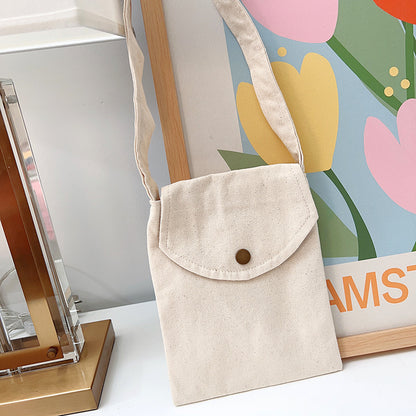 Mini sac à bandoulière en toile de couleur unie pour femme, simple et tendance, style macaron 