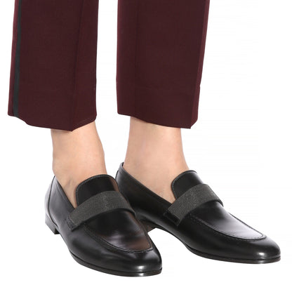 Black Round Toe Office Shoes Comfortable Flats Loafers for Women