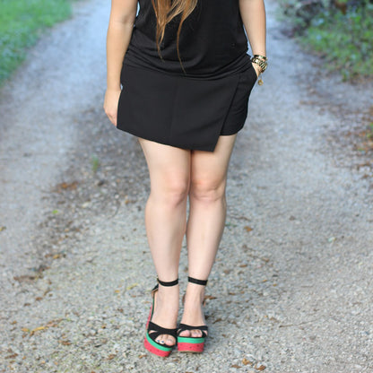 Summer Watermelon Peep Toe Platform Chunky Heels Ankle Strap Sandals