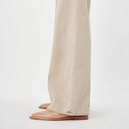 Women's Nude Vegan Leather Slip On Flat Mules Closed Toe Shoes