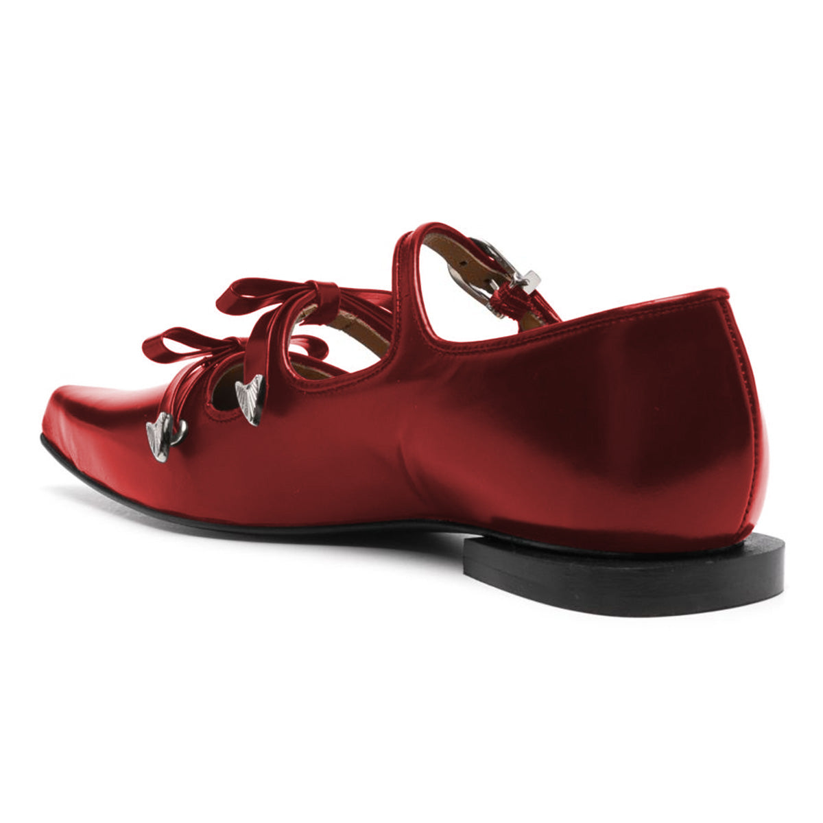 Fashion Pointed Toe Knot-Bow Red Casual Flats for Women