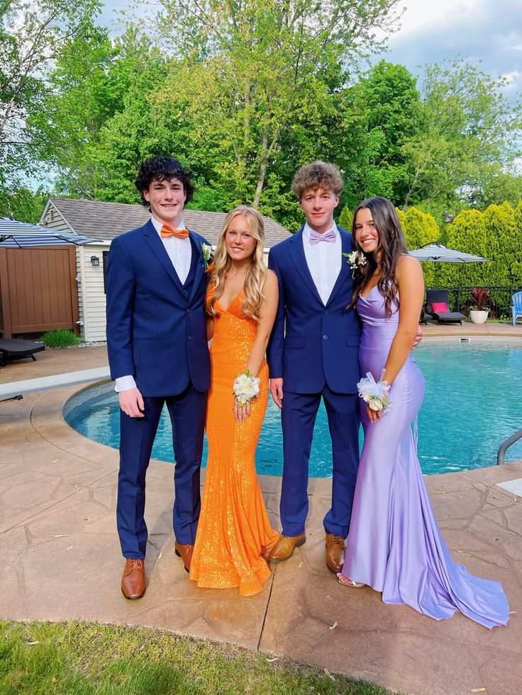 Orange Mermaid Sequins Long Prom Dress Gowns Dresses Elegant