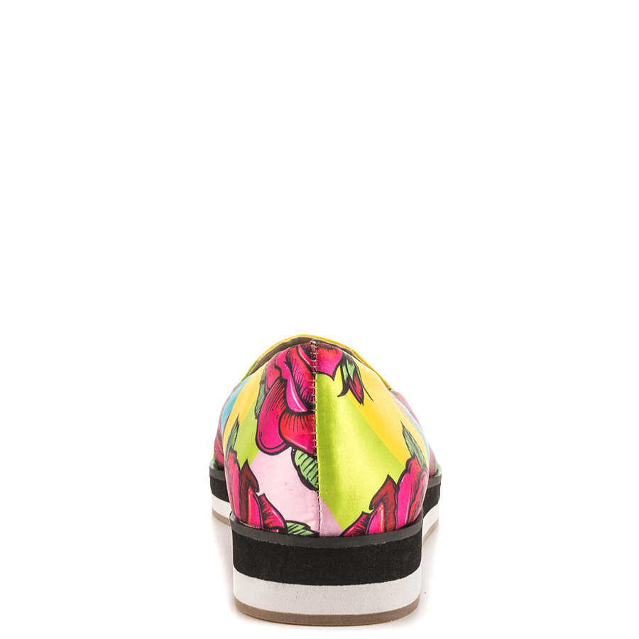 Multicolor Skull & Flower Print Pointed Toe Casual Flats for Women