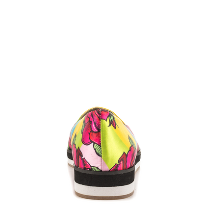 Multicolor Skull & Flower Print Pointed Toe Casual Flats for Women