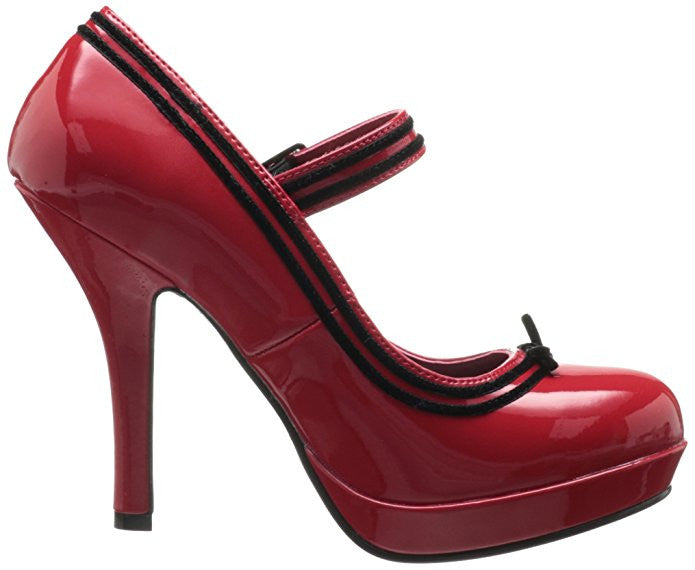 Women's Red Vintage Shoes Polka Dot Insole Mary Jane Pumps