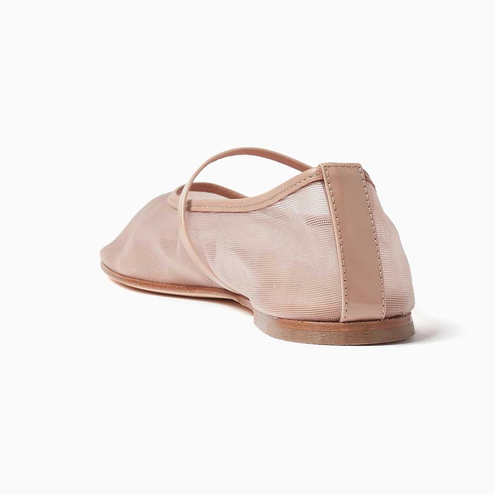 Comfortable Mesh Round Toe Buckled Strap Ballet Flats for Women