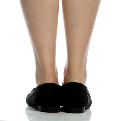 Classic Black Round Toe Women's Flat Horsebit Loafers