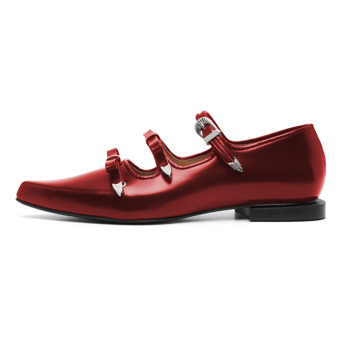Fashion Pointed Toe Knot-Bow Red Casual Flats for Women