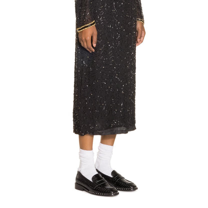 Black Patent Leather Embossed Square Toe Penny Loafers for Women