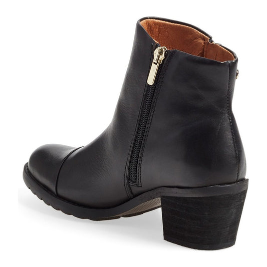 Women's Black Tassels Side Zipper Work Vintage Heeled Ankle Boots