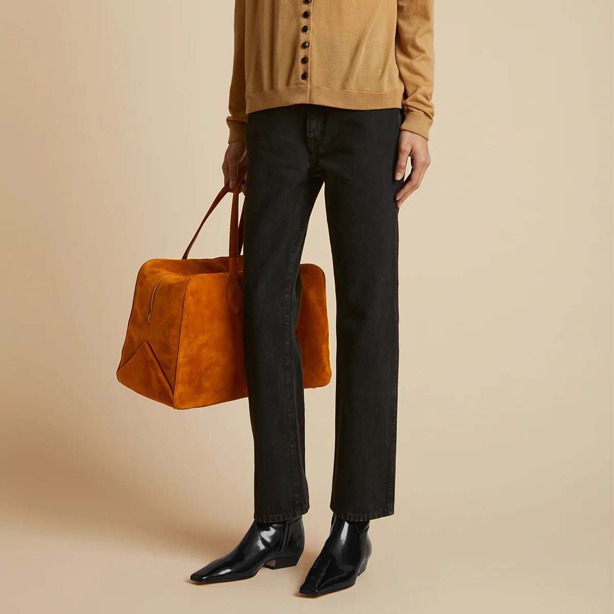 Black Patent Leather Square Toe Zipper Ankle Boots with Chunky Heel