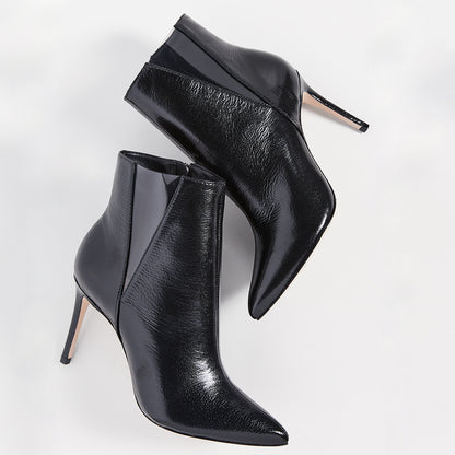 Black Fashion Transparent Stiletto Heel Ankle Boots