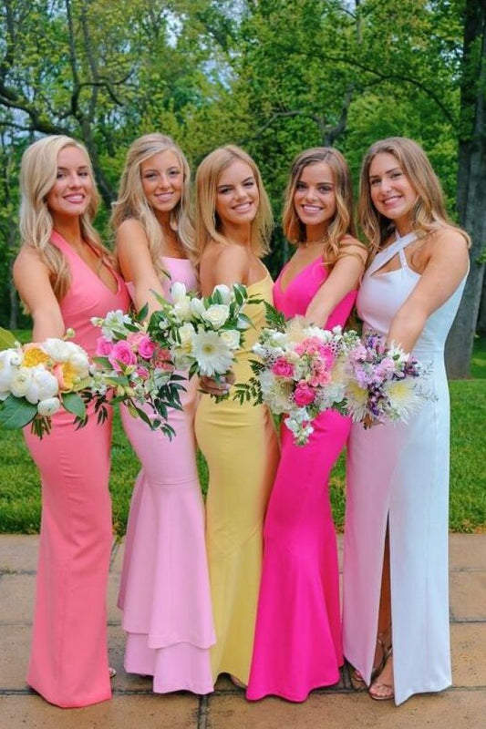 PM355,Simple mermaid satin bodycon long prom evening dresses