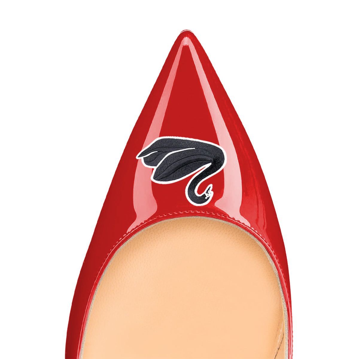 Women's Red Patent Leather Stiletto Heels Swan Pointed Toe Pumps