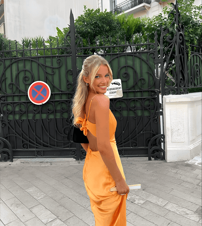 Gold Formal Dress Long Classy Prom Dresses Open Back Mermaid