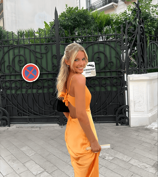 Gold Formal Dress Long Classy Prom Dresses Open Back Mermaid