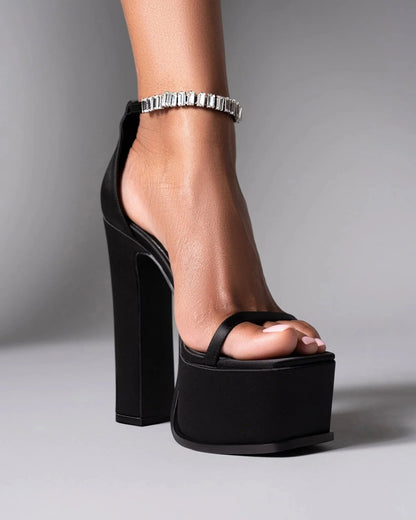 Monroe Satin Strap Platform Sandals