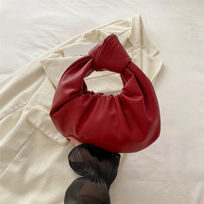 Sac à main plissé simple et tendance pour femme, couleur unie 