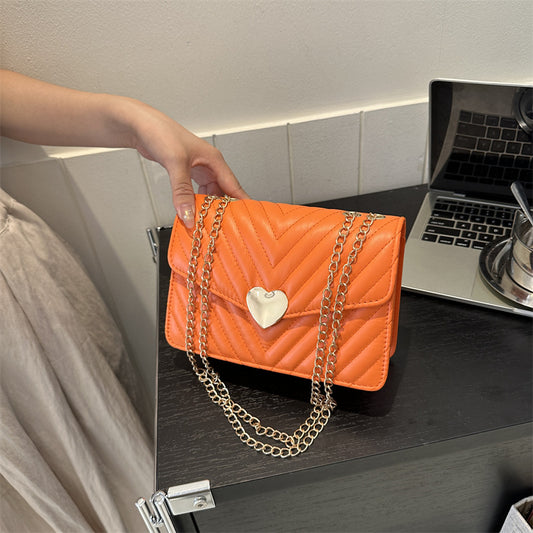 Sac à bandoulière carré à rabat et coutures simples 