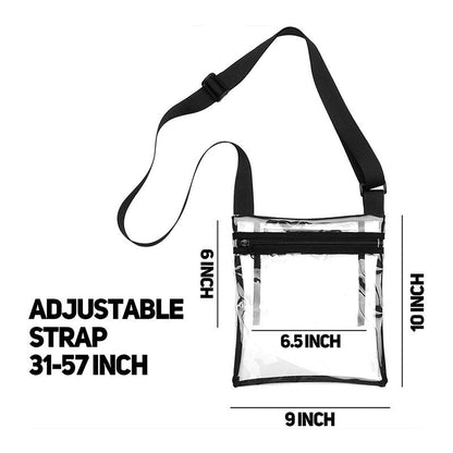 Women Fashion Simple Clear Transparent PVC Adjustable Shoulder Strap Crossbody Bag