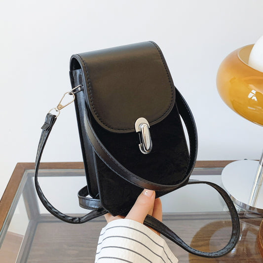 Women Fashion Casual Solid Color Mobile Phone Crossbody Bag