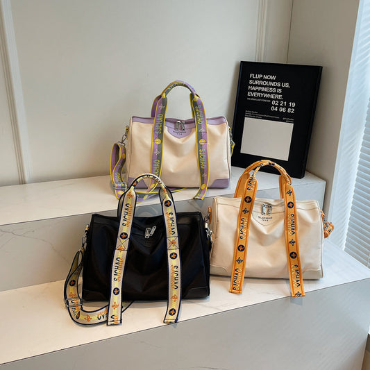 Women Fashion Casual Contrast Color Outdoor Sports Handbag