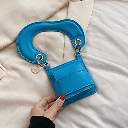 Women Creative Exaggerated Geometric Shapes Solid Color Pu Handle Mini Bag
