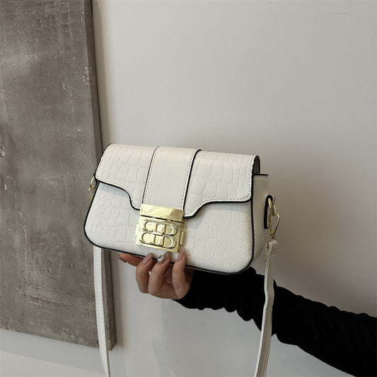 Sac à bandoulière carré à rabat de couleur unie tendance 