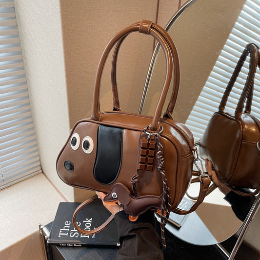 Sac sous les bras créatif en forme de chien de dessin animé rétro
