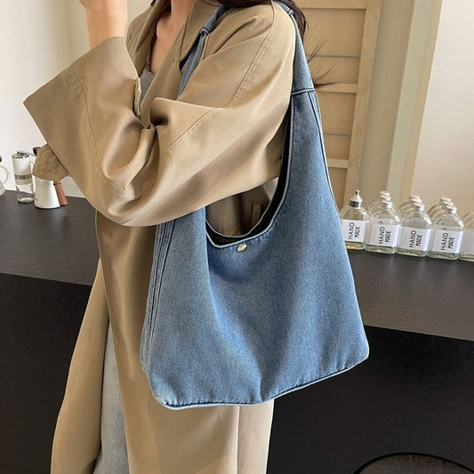 Casual Retro Large Capacity Denim Shoulder Bag