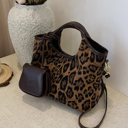 Women Fashion Casual Leopard Print Handbag