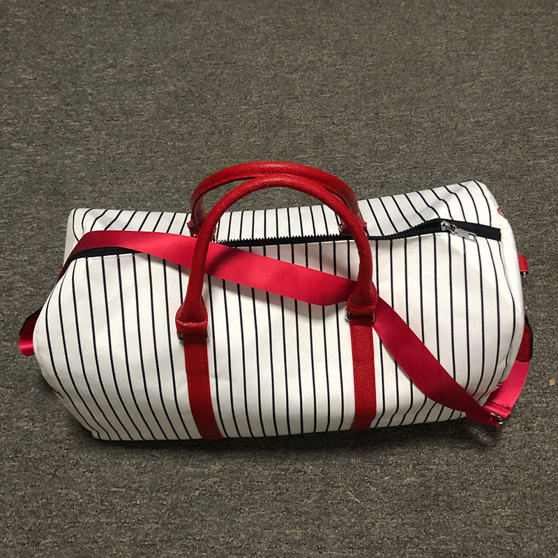 Sac de voyage grande capacité avec poignée en polyuréthane et bandoulière, sac de sport portable tendance 