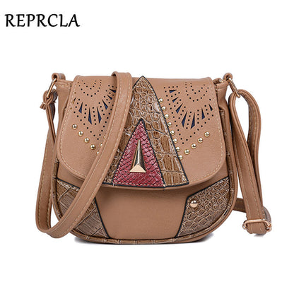 Women Vintage Flap Buckle Design PU Crossbody Bag