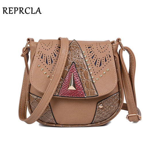 Women Vintage Flap Buckle Design PU Crossbody Bag
