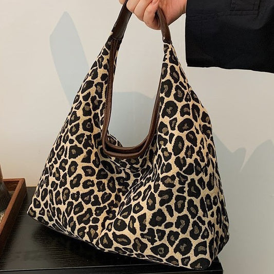 Autumn And Winter Women Fashion Casual Leopard Large Capacity Shoulder Bag